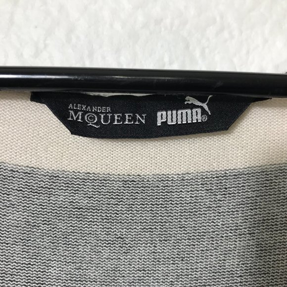 Alexander McQueen x Puma Sweater Size S Colorblock Viscose Blend Gray Ivory - Picture 5 of 14